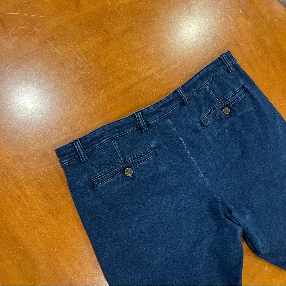 Thomas Dean Men’s Natural Indigo Stretch Cotton‎ Flat Front 9” Shorts Blue 38 - Picture 7 of 16